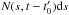 \hbox{$N(s,t-t'_0){\rm d}s$}