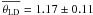 \hbox{$\overline{\theta_\mathrm{LD}} = 1.17 \pm 0.11$}
