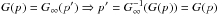 \hbox{$G(p) = G_\infty(p') \Rightarrow p' = G_\infty^{-1}(G(p)) = G(p)$}