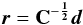 \begin{eqnarray} \label{white}\vec{r} = \bf C^{-\frac12}\vec{d} \end{eqnarray}