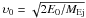 \hbox{$\upsilon_0=\sqrt{2 E_0/M_{\rm Ej}}$}
