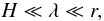 \begin{equation} \label{ass.lambda} H\ll\lambda \ll r, \end{equation}