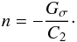 \begin{equation} \label{szcx2} n = -\frac{G_{\sigma}}{C_2}\cdot \end{equation}