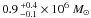 \hbox{$0.9\,^{+0.4}_{-0.1}\times 10^{6}~ M_\sun$}