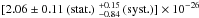 \hbox{$[2.06 \pm 0.11 \,(\mathrm{stat.})\; ^{+0.15} _{-0.84}\,(\mathrm{syst.})]\times 10^{-26}$}