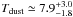 \hbox{$T_{\rm dust}\simeq 7.9_{-1.8}^{+3.0}$}