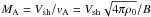 \hbox{$M_{\rm A}= V_{\rm sh}/v_{\rm A}= V_{\rm sh}\sqrt{4\pi\rho_{0}}/B$}