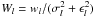 \hbox{$W_l=w_l/(\sigma_l^2+\epsilon_l^2)$}