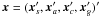 \hbox{$\vec{x}=(\vec{x}_s',\vec{x}_a',\vec{x}_c',\vec{x}_g')'$}