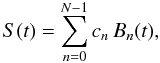 \appendix \setcounter{section}{2} \begin{equation} \label{eq:AppB0} S(t) = \sum_{n=0}^{N-1} c_n\, B_n(t), \end{equation}