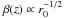 \hbox{$\beta(z) \propto r^{-1/2}_0$}