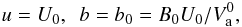 \begin{equation} u=U_0, \ \ b=b_0 =B_0U_0/V_{\rm a}^0, \label{asymp} \end{equation}