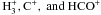 \hbox{$\rm H_3^+, C_{}^+, \ and \ HCO_{}^+$}