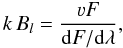 \begin{equation} k\,B_l = \frac{\varv F}{{\rm d}F/{\rm d}\lambda}, \label{eqn_bl} \end{equation}