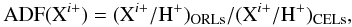 \begin{eqnarray*} {\rm ADF}({\rm X}^{i+}) = ({\rm X}^{i+}/{\rm H}^+)_{\rm ORLs}/({\rm X}^{i+}/{\rm H}^+)_{\rm CELs}, \end{eqnarray*}