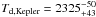 \hbox{$T_{\rm d, Kepler}=2325^{-50}_{+43}$}