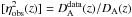 \hbox{$[\eta^2_{\rm obs}(z)] = D^{\rm data}_{\rm A}(z)/D_{\rm A}(z)$}