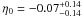 \hbox{$\eta_{0} = -0.07^{+ 0.14}_{- 0.14}$}