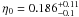 \hbox{$\eta_{0} = 0.186^{+ 0.11}_{- 0.1}$}