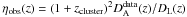 \hbox{$\eta_{\rm obs}(z) = (1+z_{\rm cluster})^{2}D^{\rm data}_{\rm A}(z)/D_{\rm L}(z)$}