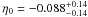 \hbox{$\eta_{0} = -0.088^{+ 0.14}_{- 0.14}$}