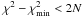 \hbox{$\chi^{2}-\chi^{2}_{\rm min}<2N$}