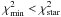 \hbox{$\chi^{2}_{\rm min}<\chi^{2}_{\rm star}$}