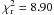 \hbox{$\chi^2\dma{r} = 8.90$}