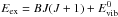 \hbox{$E_{\rm{ex}}=B J(J+1)+E_{\rm{vib}}^0$}