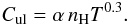 \begin{equation} C_{\rm ul}= \alpha \, n_{\rm H} T^{0.3}. \label{alpha} \end{equation}