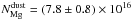 \hbox{$N_{\rm Mg}^{\rm dust}=(7.8\pm0.8)\times10^{16}$}