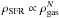 \hbox{$\rho_{\rm SFR} \propto \rho_{\rm gas}^{N}$}