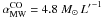 \hbox{$\alpha^{\rm CO}_{\rm MW}=4.8~M_{\sun}\,{L'}^{-1}$}