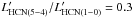 \hbox{$L'_{\rm HCN(5-4)}/L'_{\rm HCN(1-0)} = 0.3$}