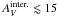 \hbox{${A^{\rm inter.}_V}\lesssim 15$}