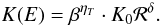 \begin{equation} K(E)= \beta^{\eta_T} \cdot K_0 {\cal R}^\delta . \label{eq:eta_T} \end{equation}