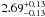 \hbox{$2.69^{+0.13}_{-0.13}$}