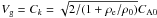 \hbox{$V_{\rm g} = C_k = \sqrt{2 / (1 + \rho_{\rm e} / \rho_{0})} C_{\rm A0}$}