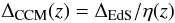 \begin{equation} \Delta_{\rm CCM}(z) = \Delta_{\rm EdS} /\eta(z) \end{equation}
