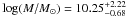 \hbox{$\log(M/M_{\odot})=10.25^{+2.22}_{-0.68}$}