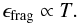 \begin{equation} \epsilon_{\rm frag} \propto T. \label{eq:epsilon} \end{equation}