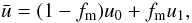 \appendix \setcounter{section}{2} \begin{equation} \bar u = (1-f_\mathrm{m}) u_0 + f_\mathrm{m} u_1, \end{equation}