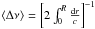 \hbox{$\langle \Delta \nu \rangle = \left[2\int_0^R \frac{{\rm d}r}{c}\right]^{-1}$}