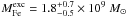 \hbox{$M_{\rm Fe}^{\rm exc} = 1.8_{-0.5}^{+0.7} \times 10^{9}~M_\odot$}