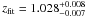 \hbox{$z_{\rm fit} = 1.028_{-0.007}^{+ 0.008}$}