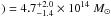 \hbox{$)=4.7^{+2.0}_{-1.4} \times 10^{14}~M_\odot$}