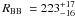 \hbox{$R_{\rm BB}~= 223^{+17}_{-16}$}