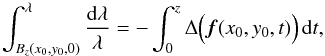 \appendix \setcounter{section}{1} \begin{equation} \int_{B_z(x_0,y_0,0)}^\lambda \frac{{\rm d}\lambda}{\lambda} = -\int_0^z\Delta\Big(\vec{f}(x_0,y_0,t)\Big)\,{\rm d}t, \end{equation}