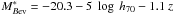 \hbox{$M^*_{B \rm ev} = -20.3 - 5~\log~h_{70}-1.1~z$}