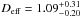 \hbox{$D_{\rm eff} = 1.09 ^{+0.31}_{-0.20}$}